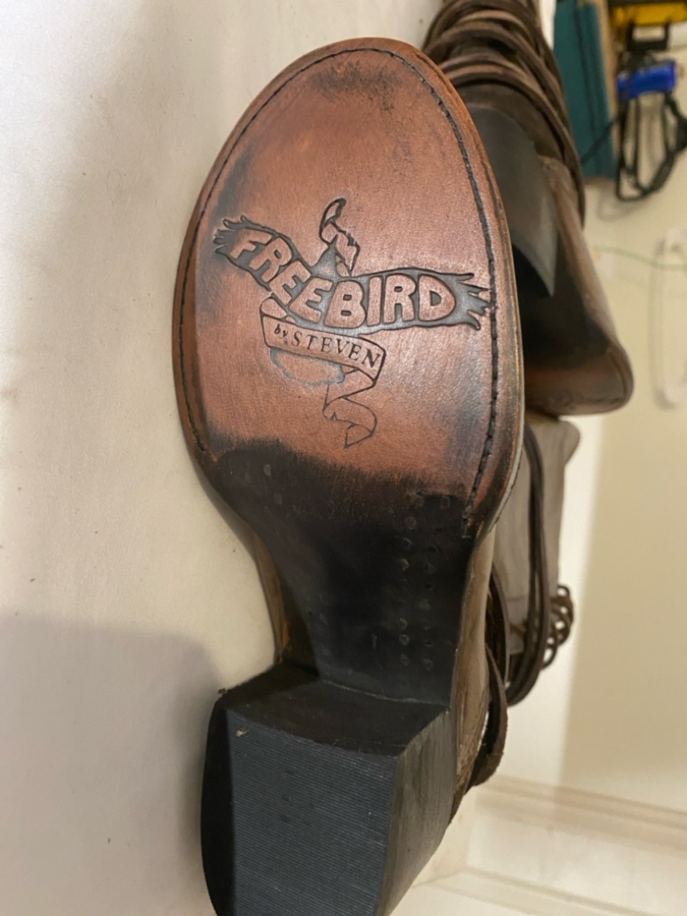 Freebird by Steven Taupe Brown Lace-Up Leather Heeled Boots - Picture 5 of 7